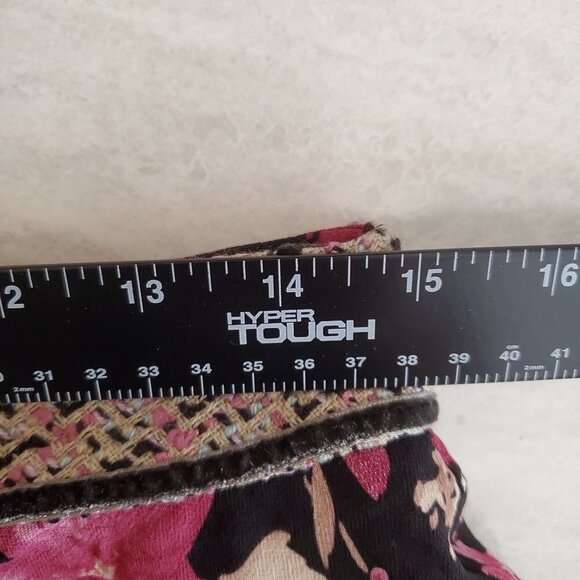 TapeMeasure Skirt Womens 6 Floral Black Pink Y2K 90s‎ Vintage Cottagecore - Picture 6 of 14